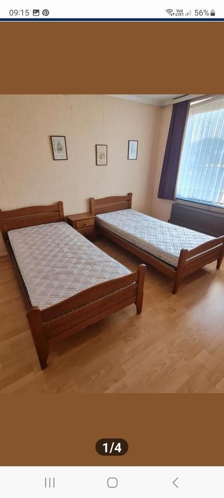 1 persoonsbed met nachtkastje, Huis en Inrichting, Slaapkamer | Bedden, Ophalen