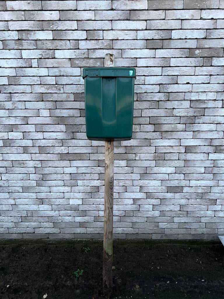 Groene brievenbus, Ophalen, Gebruikt, Kunststof, Brievenbusklep