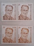 Belgique 2001 - 2 Paires de timbres Roi Baudouin (Neuf), Neuf, Enlèvement ou Envoi, Non oblitéré, Timbre-poste