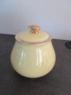 Ancien sucrier KERALUX Boch Frères couleur jaune et doré, Enlèvement