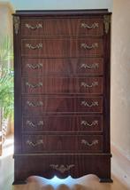 Barok look ladekast/chiffonnier met 7 laden mahonie kleur, Antiek en Kunst, Ophalen