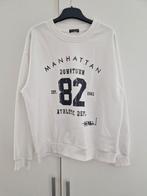 Pull, col rond, blanc avec l'inscription Manhattan, Maat 38/40 (M), Hangar 86, Wit, Ophalen of Verzenden