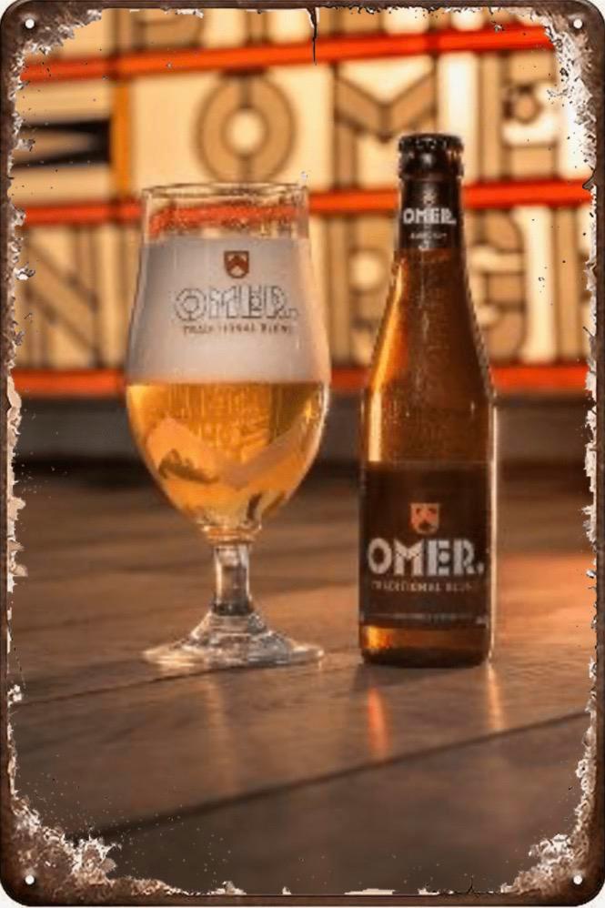 Panneau en métal Omer Smooth Flacon - rétro vintage mancave, Collections, Marques de bière, Neuf, Panneau, Plaque ou Plaquette publicitaire