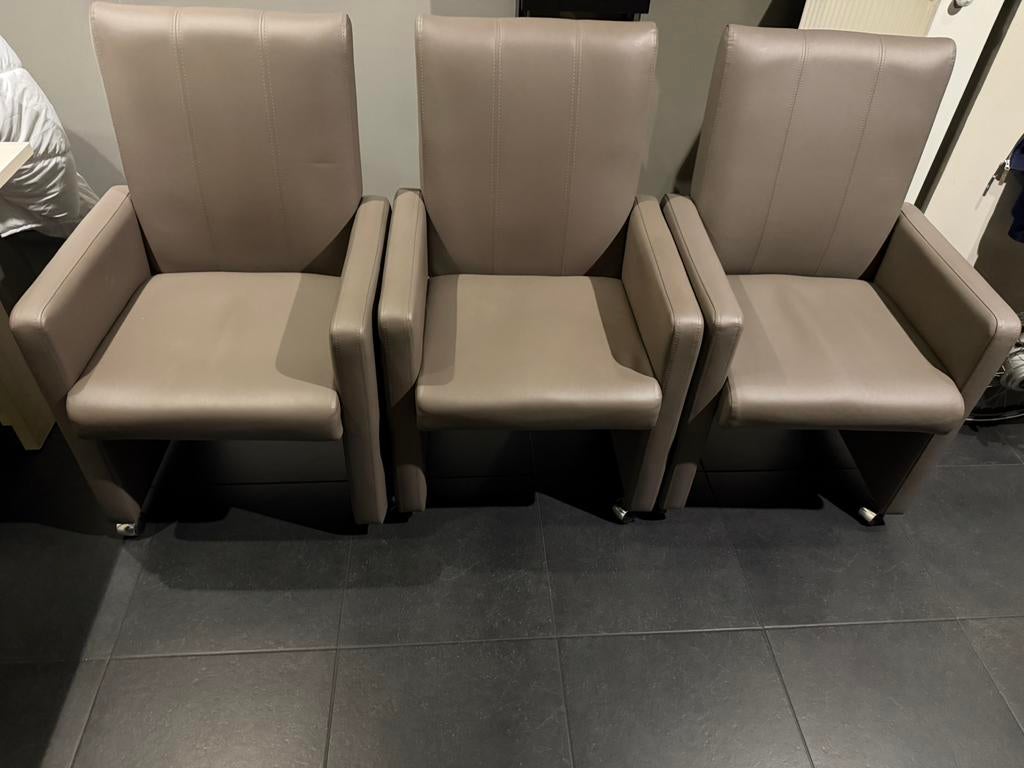 6 chaises a rouettes, Enlèvement, Comme neuf, Cuir