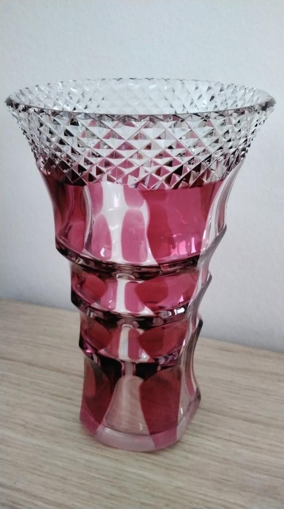 Vase en cristal Val Saint Lambert 18 cm, Antiquités & Art, Enlèvement ou Envoi