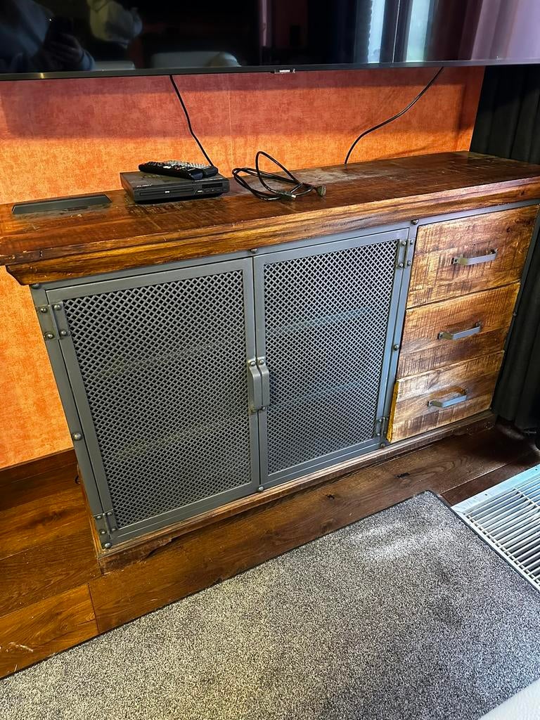 Buffet bois et metal, Maison & Meubles, Enlèvement, Comme neuf