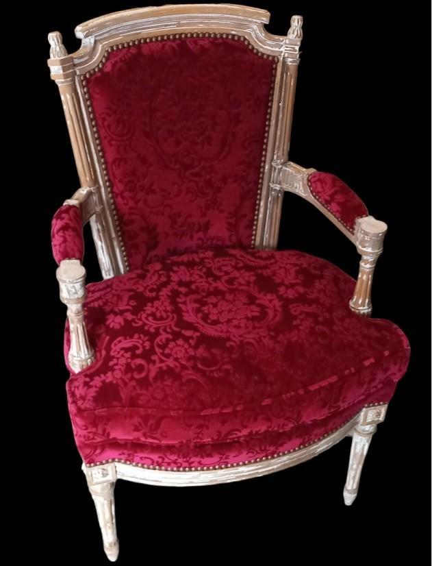 paar fijne gesculpteerde Louis XVI periode cabrioletfauteuil, Antiek en Kunst, Antiek | Meubels | Stoelen en Sofa's, Ophalen