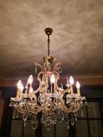 Kristallen kroonluchter, 10 lichtpunten, Enlèvement, Utilisé, Verre, Klasssieke kristallen kroonluchter