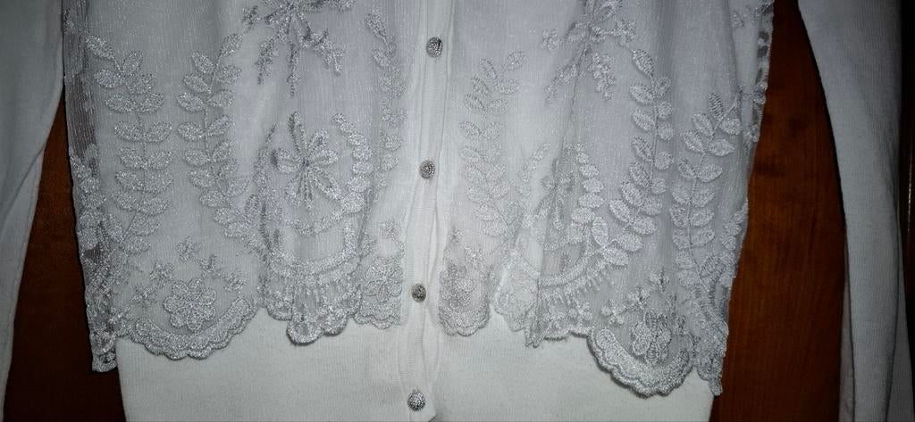 Witte gillet met kant en zilver  ,van Caroline biss maat 38, Ophalen, Maat 38/40 (M)