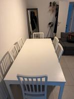 Table IKEA blanc extensible 180/240x90 avec 6 chaises, Enlèvement