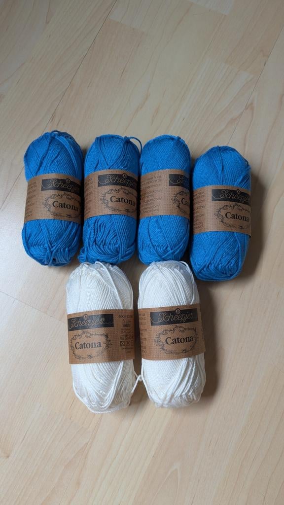 Fil de coton Scheepjes Catona — bleu et blanc (nouveau), Enlèvement
