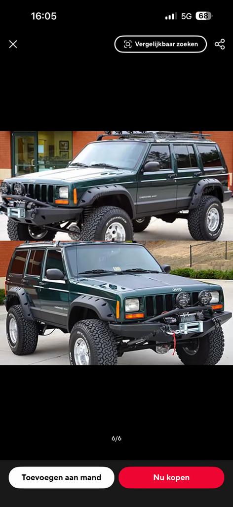 Fender flares jeep cherokee xj, Enlèvement, Avant, Jeep
