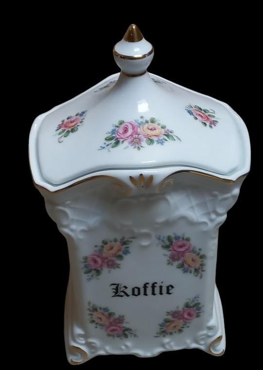 grote "koffie" voorraadpot Gerold porzellan, Antiquités & Art, Enlèvement ou Envoi