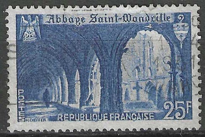 France 1949 - Yvert 842 - Abbaye de Saint-Wandrille (ST), Envoi, Affranchi