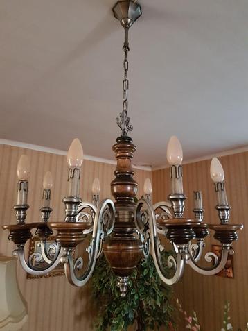Hanglamp old style, Huis en Inrichting, Lampen | Kroonluchters, Ophalen, Gebruikt, Metaal, Boerenhoeven/kasteelstijl