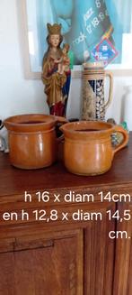 2 Antieke aardewerken melkkannen, Ophalen of Verzenden