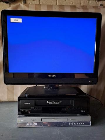 Ensemble : TV Philips + Lecteur DVD + Lecteur VHS disponible aux enchères