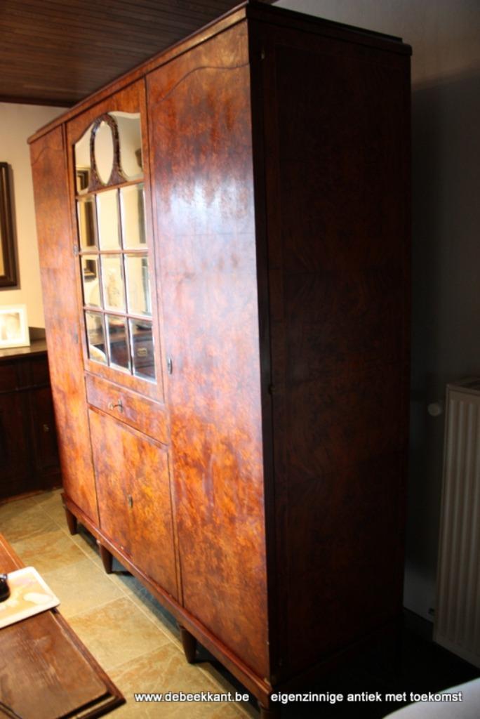 Retro vintage antieke oude kleerkast hallkast kast artdeco, Verzamelen, Retro, Ophalen of Verzenden