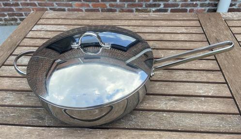 Sauteerpan, Huis en Inrichting, Keuken | Potten en Pannen, Nieuw, Overige typen, Inox, Inductieplaat, Ophalen