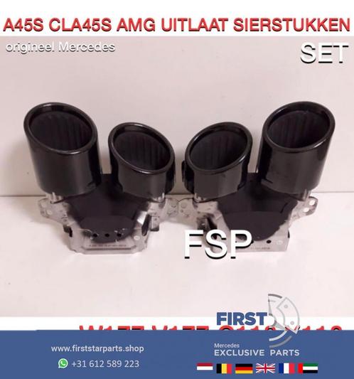 W177 V177 A45s W118 CLA45s AMG UITLAAT SIERSTUKKEN SET ZWART, Autos : Pièces & Accessoires, Systèmes d'échappement