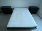 Bed met 2 kommodes, Huis en Inrichting, Slaapkamer | Bedden, Ophalen, Gebruikt, Twijfelaar, Zwart