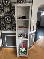 Colonne étagère déco bois blanchi 192cm – meuble rangement, Enlèvement