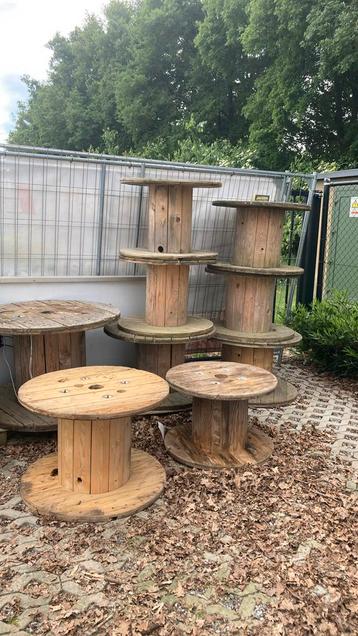 Haspels houten, Tuin en Terras, Tuintafels, Ophalen, Gebruikt, Rond, Hout