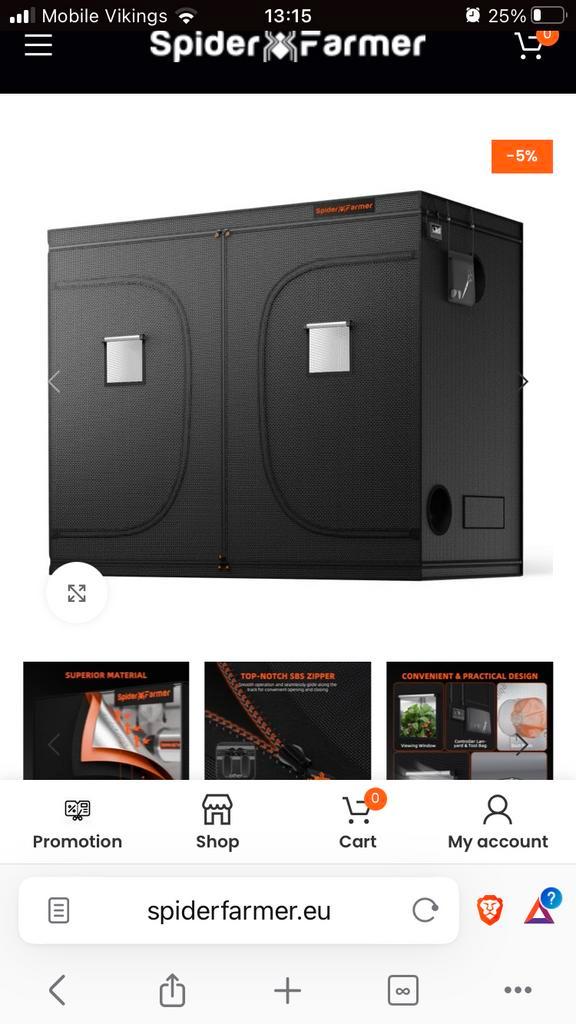 Tente de culture intérieur Spider Farmer, Tuin en Terras, Kweekspullen, Nieuw, Kweektent, Ophalen