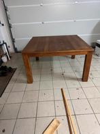 Houten tafel 140x140 met tussenstuk 140x280, Huis en Inrichting, Tafels | Eettafels, Ophalen, Gebruikt, 100 tot 150 cm, 200 cm of meer