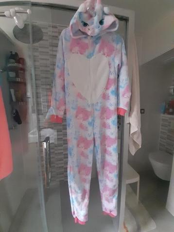 Pyjama combinaison licorne rose