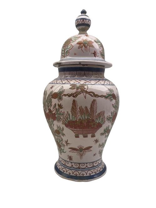 Potje met deksel van aardewerk — Desvres of Delft — Vliegend, Antiek en Kunst, Antiek | Keramiek en Aardewerk, Ophalen of Verzenden