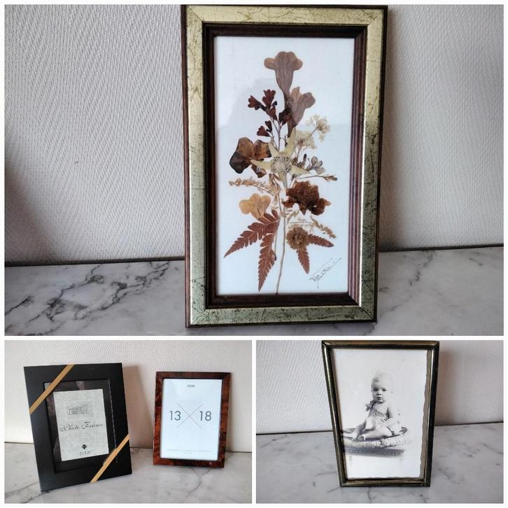 Set oude lijsten en fotolijsten., Audio, Tv en Foto, Fotografie | Fotolijsten, Gebruikt, Ophalen of Verzenden