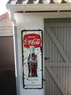 Coca Cola groot bord emaille vintage 140cm x 47.5 cm, Ophalen, Gebruikt, Reclamebord