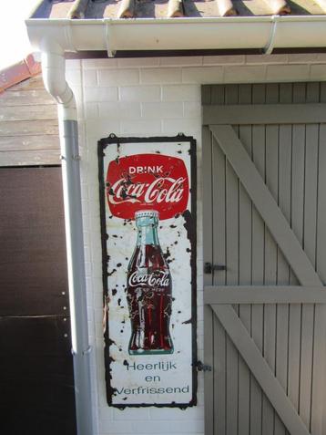 Grande assiette vintage en émail Coca Cola, Enlèvement, Utilisé, Panneau publicitaire