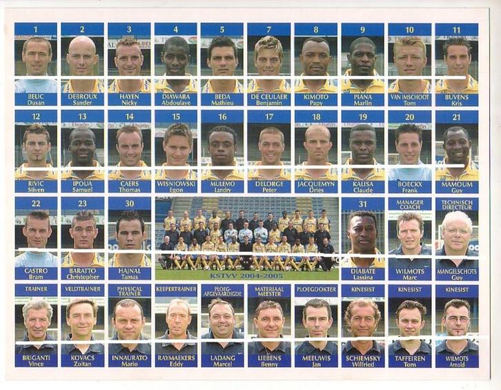 STVV St Truiden / 2 foto's 2004 - 2005 / 2005 - 2006, Verzamelen, Sportartikelen en Voetbal, Zo goed als nieuw, Poster, Plaatje of Sticker