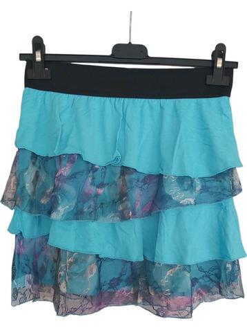 Metrofive mini rok met laagjes van kant turquoise L/XL beschikbaar voor biedingen