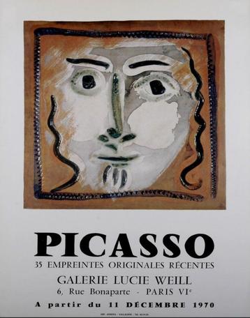Originele poster Picasso | Exhibition Galerie Lucie Wei beschikbaar voor biedingen