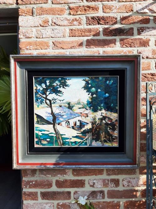 Huizen in de zon, Antiek en Kunst, Kunst | Schilderijen | Klassiek, Ophalen