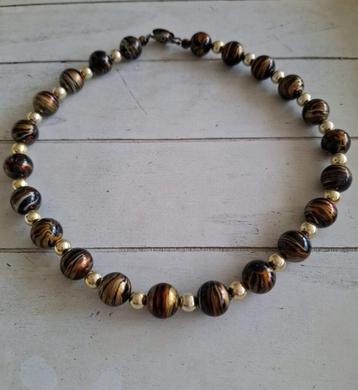 Vintage Halssnoer met Kralen in Gemeleerde Aardetinten beschikbaar voor biedingen