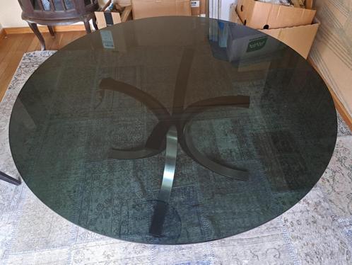 Vintage Tecno T69 glazen eettafel Italiaans design jaren 70, Huis en Inrichting, Tafels | Eettafels, 100 tot 150 cm, 100 tot 150 cm