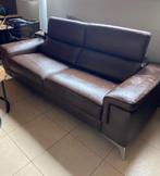 Lederen salon met 2 electrische relaxen, Huis en Inrichting, Ophalen, Gebruikt, Leer, Modern