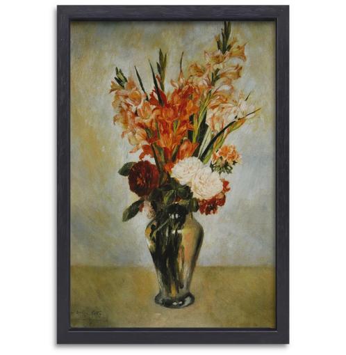 Gladiolus - Pierre-Auguste Renoir toile + cadre à pâtisserie, Antiquités & Art, Art | Peinture | Classique, Envoi