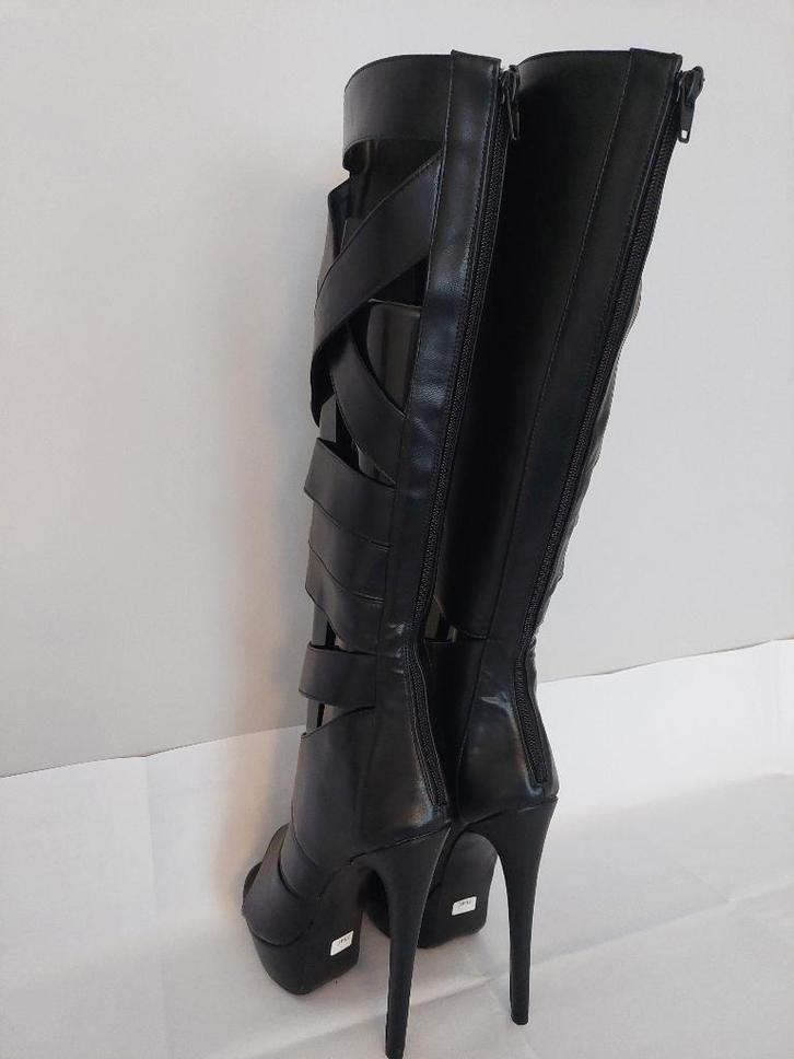754C* sexy shoes/bottes noires ouvertes (43), Vêtements | Femmes, Chaussures, Neuf, Bottes hautes, Noir, Envoi