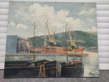 huile sur toile marine signe hubert borguet beschikbaar voor biedingen