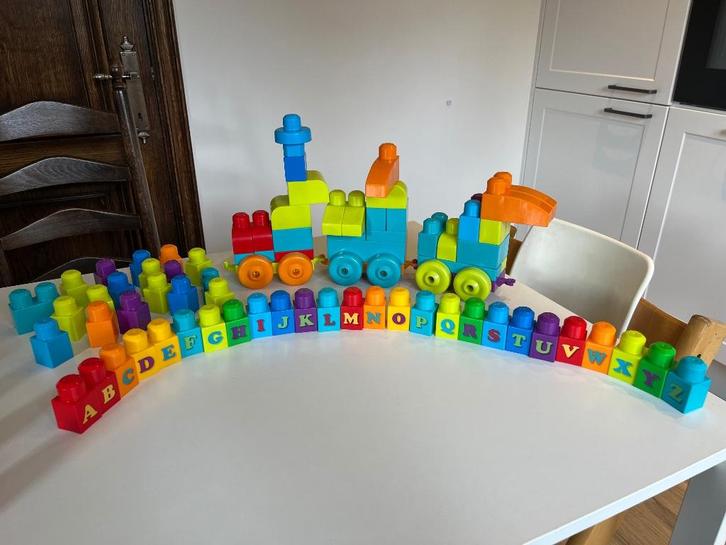 Megabloks (ABC trein + uitbreidingsset blokken), Kinderen en Baby's, Speelgoed | Bouwstenen, Zo goed als nieuw, Megabloks, Ophalen