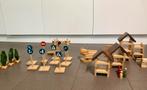 Houten speeltrein en stad.Zeer uitgebreid + houten opbergset, Kinderen en Baby's, Speelgoed | Houten speelgoed, Ophalen, Zo goed als nieuw