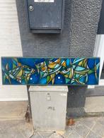 70er Abstracte Glasplaten Kunst aan de Muur ( Aquarium )., Ophalen of Verzenden