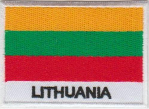 Litouwen vlag stoffen opstrijk patch embleem, Diversen, Vlaggen en Wimpels, Nieuw, Verzenden