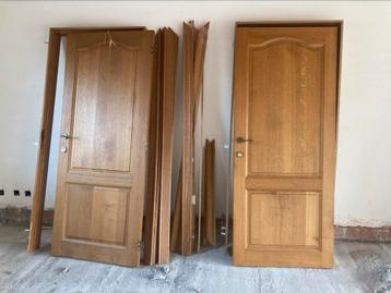3 eiken deuren tekoop, Doe-het-zelf en Bouw, Deuren en Vliegenramen, Ophalen, Gebruikt, 80 tot 100 cm, Binnendeur