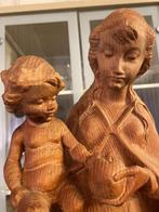 oud houten beeld van de Madonna en Kind 56 cm, Ophalen of Verzenden